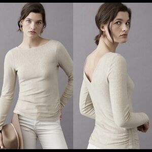 Anthropologie Saturday Sunday Rhea Ruched Boat Neck Sweater